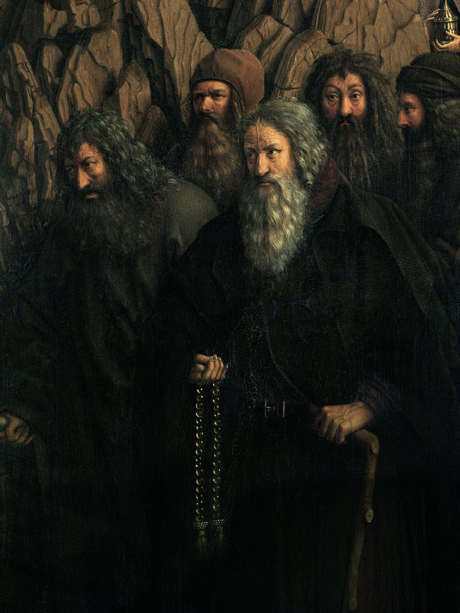 (dettaglio) degli Eremiti, dal lato destro del Polittico di Gand da Hubert & Jan van (1390-1441) Eyck