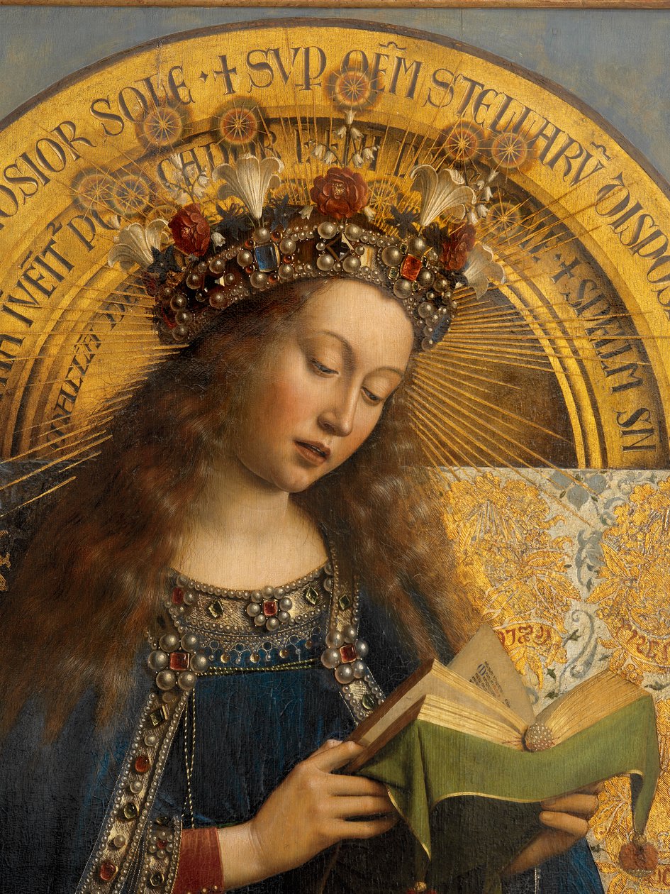 Dettaglio della Vergine Maria, dalla Pala di Gand da Hubert & Jan van (1390 1441) Eyck