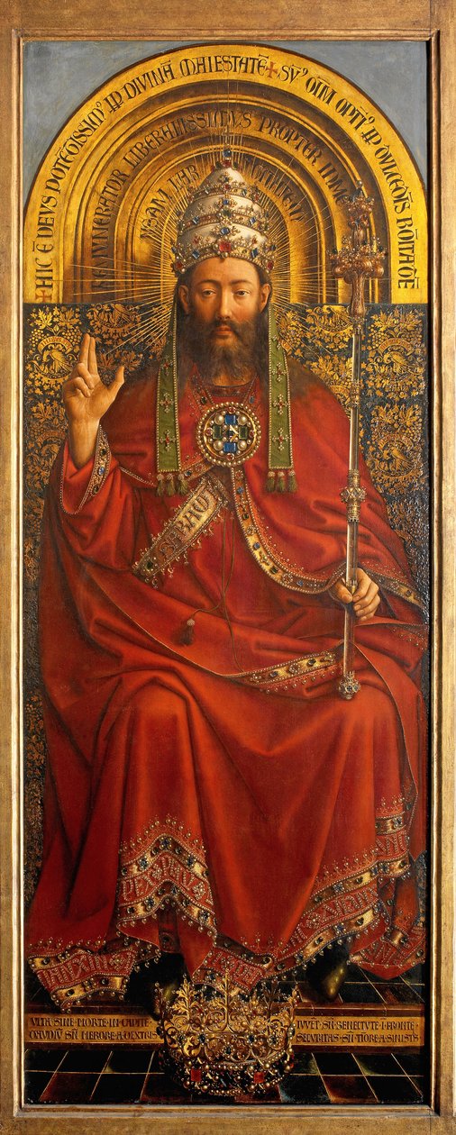 Dio Padre, pannello centrale del Polittico di Gand da Hubert & Jan van (1390 1441) Eyck