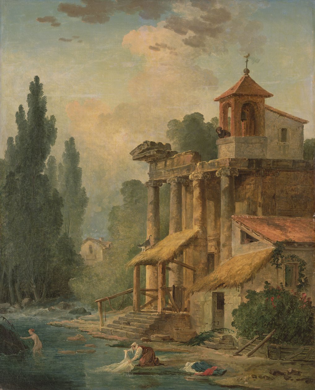 Un Capriccio con un Eremo, 1796 da Hubert Robert