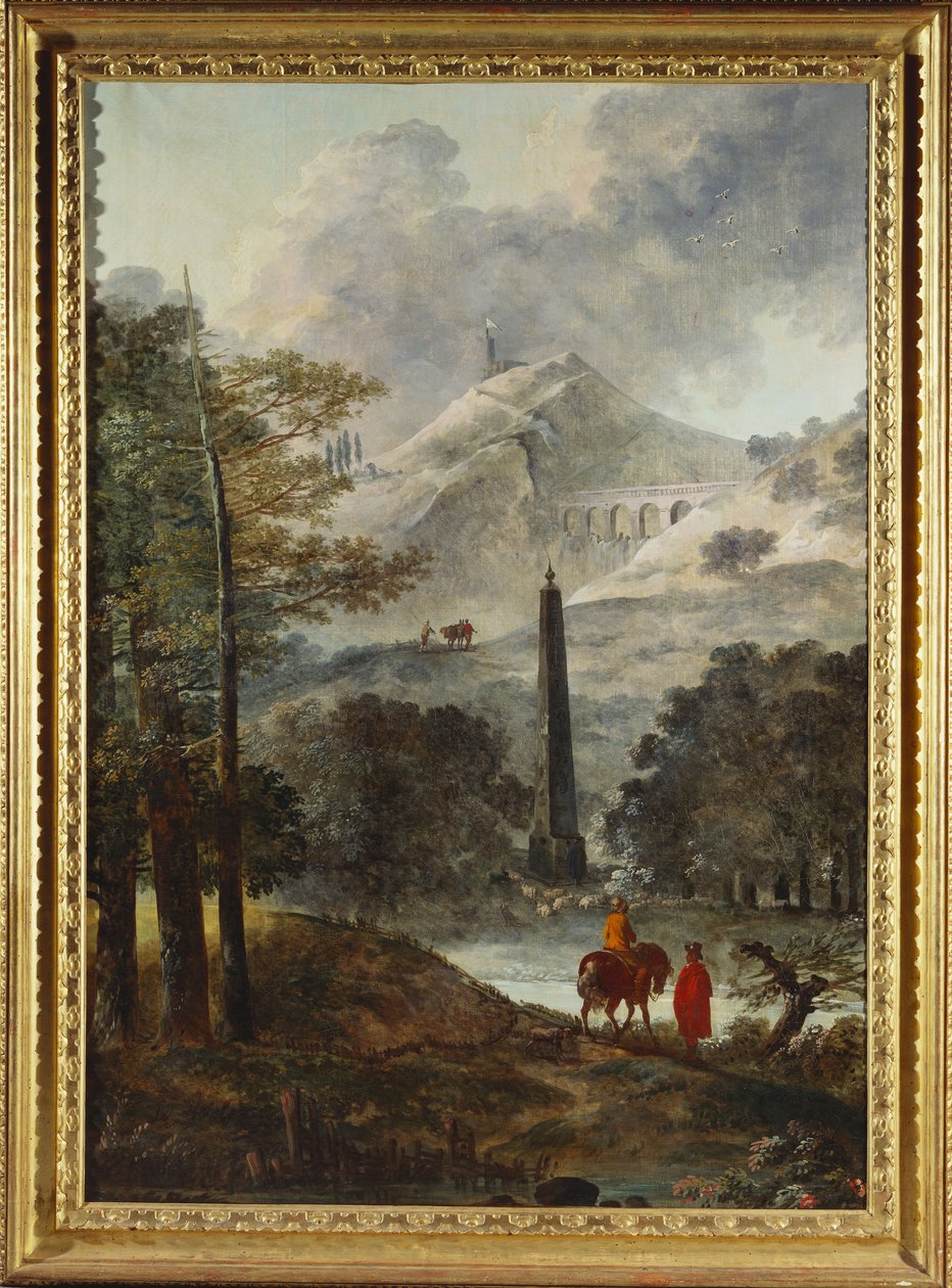 Paesaggio Montuoso con un Obelisco da Hubert Robert