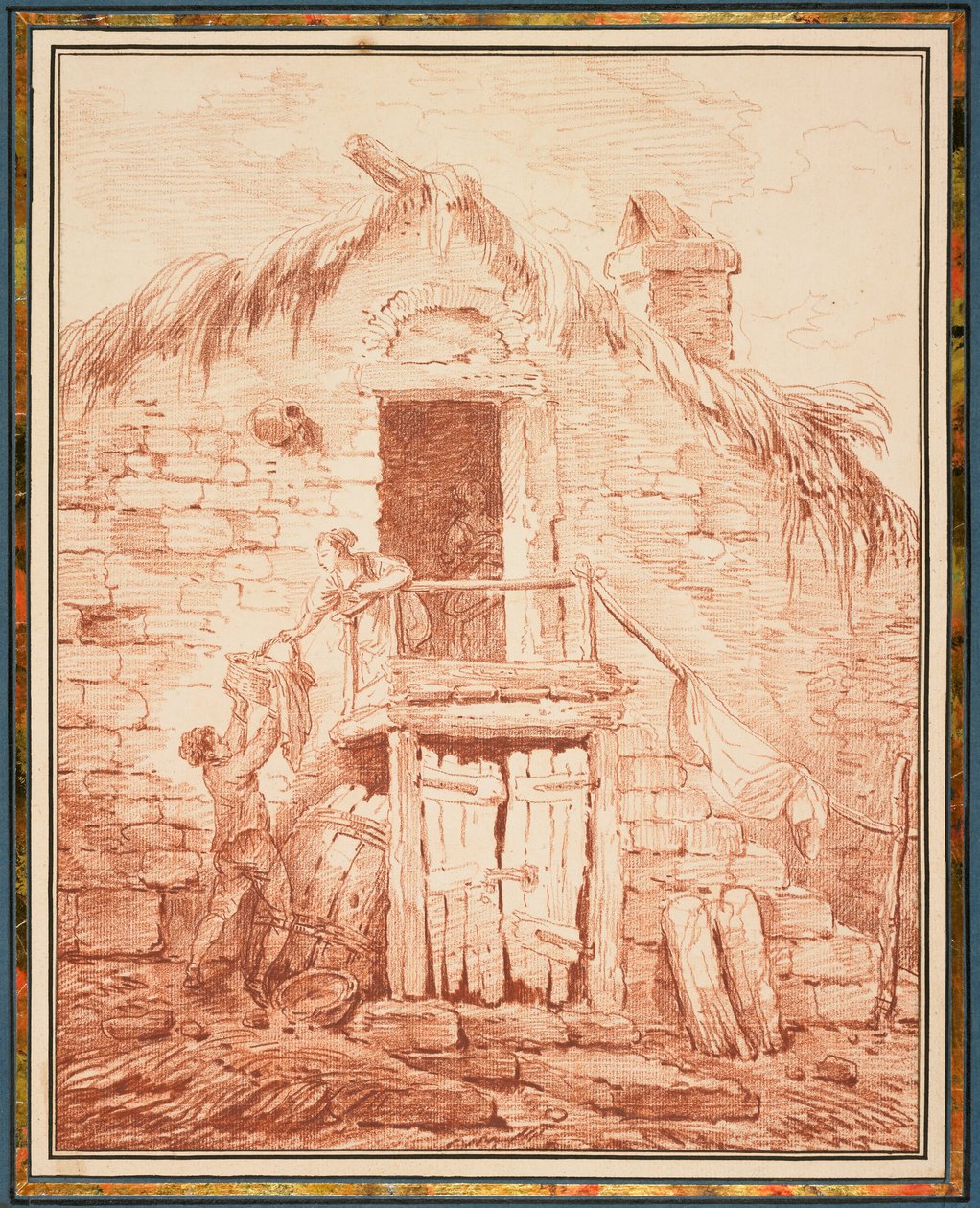 Un cottage in pietra da Hubert Robert