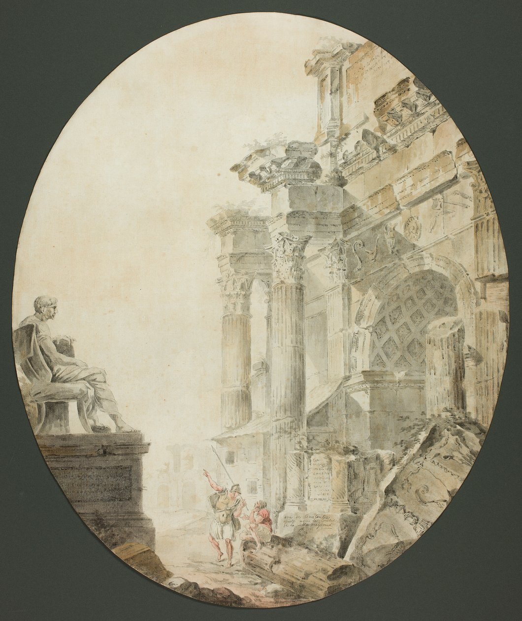 Arco di Costantino con statua di Nerone da Hubert Robert