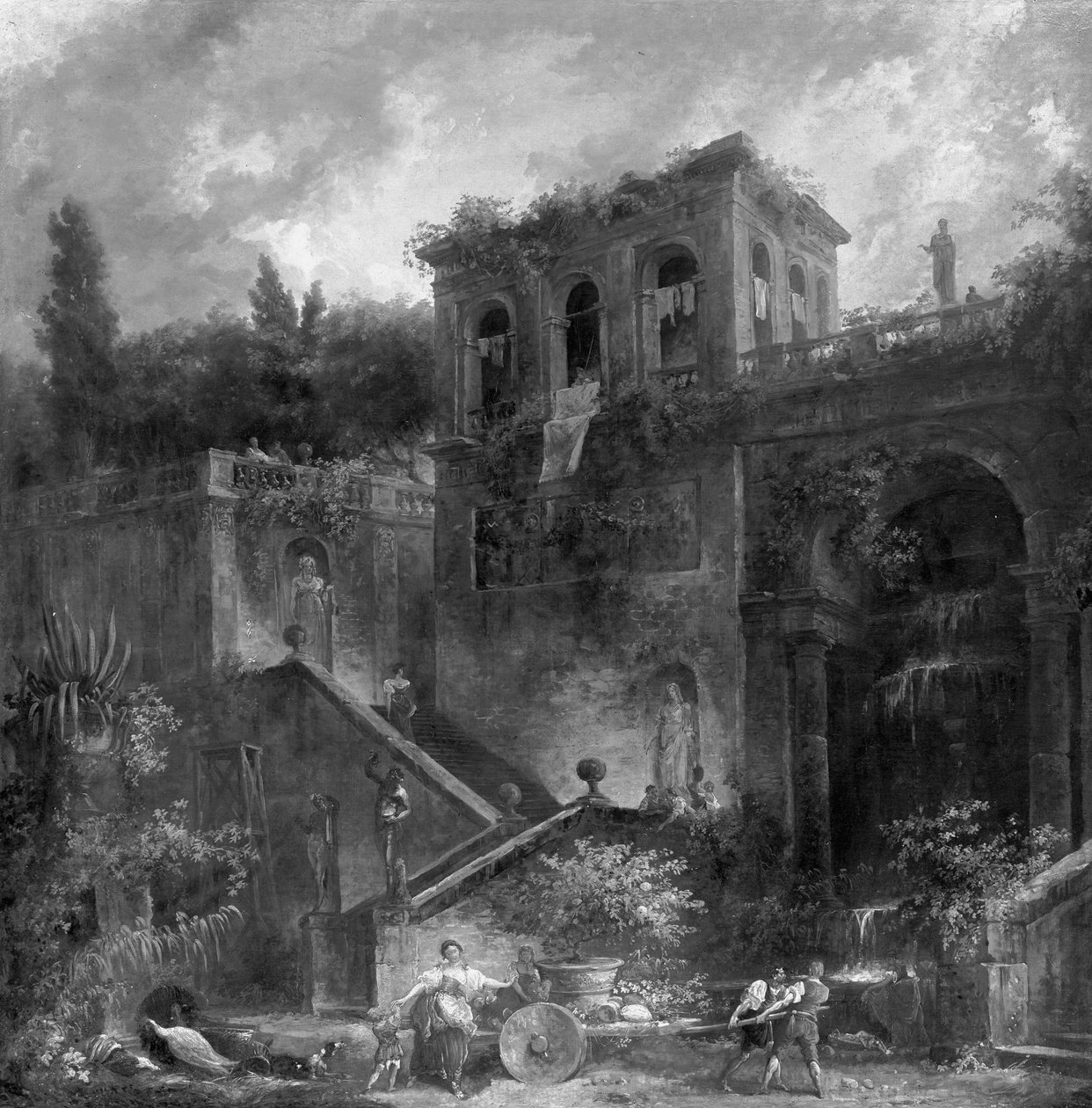 Salita ai Giardini Farnese sul Palatino da Hubert Robert
