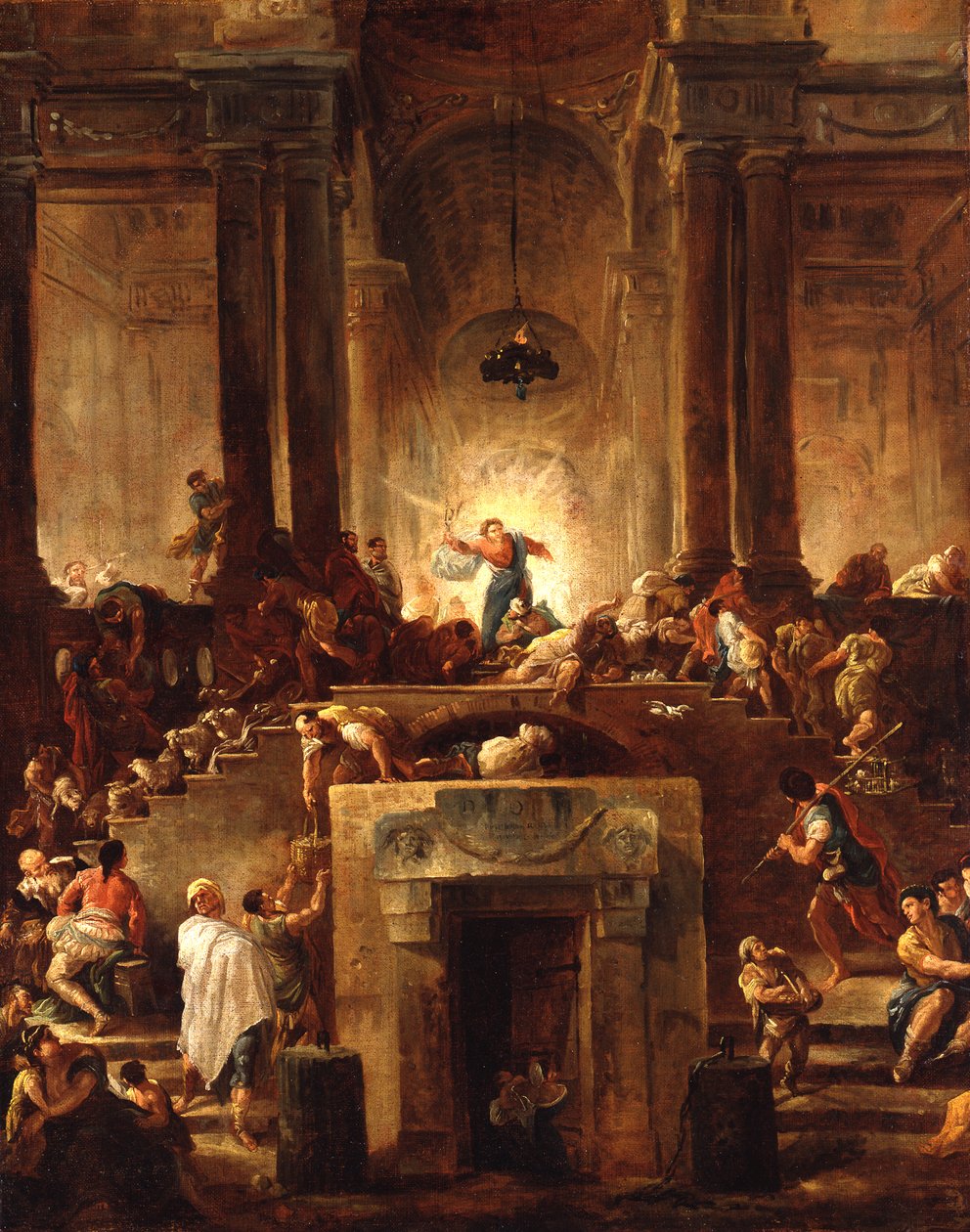 Cristo scaccia i cambiavalute dal tempio da Hubert Robert