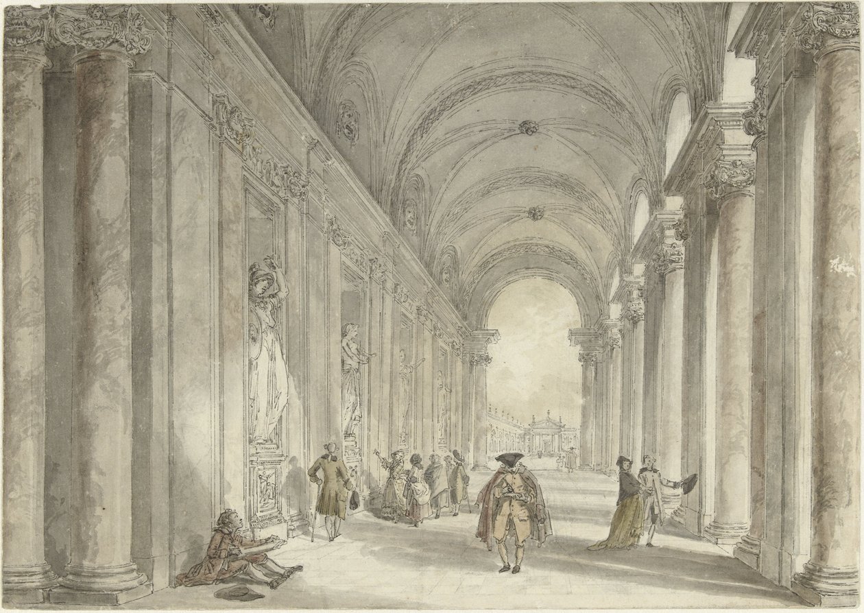 Colonnato del Casino della Villa Albani, a Roma da Hubert Robert