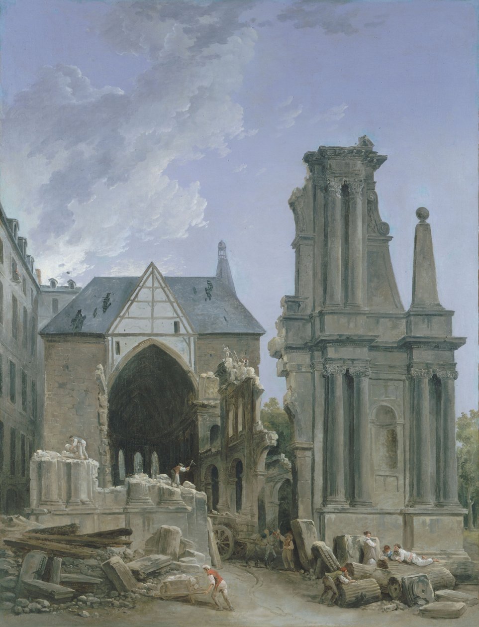 Demolizione della chiesa dei Feuillants in Rue Saint Honoré, c.1804 da Hubert Robert
