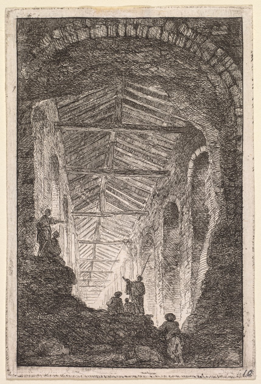 Sere a Roma: La Galleria Antica, 1763-1764 da Hubert Robert