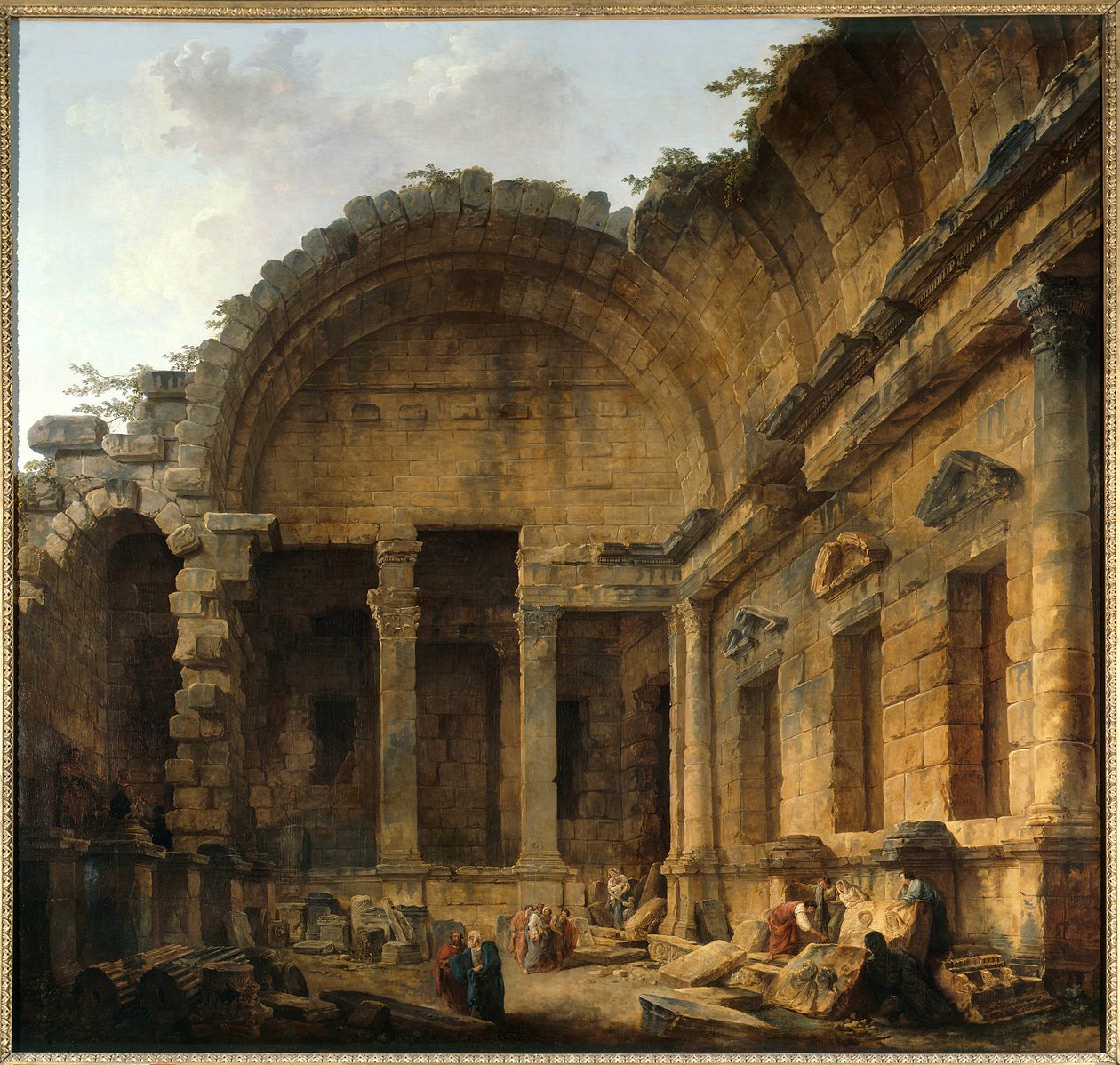 Interno del Tempio di Diana a Nimes da Hubert Robert