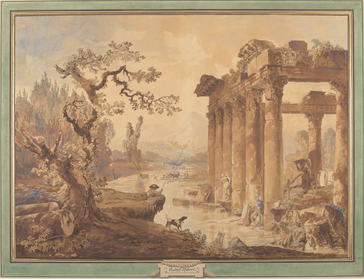 Paesaggio con rovine da Hubert Robert