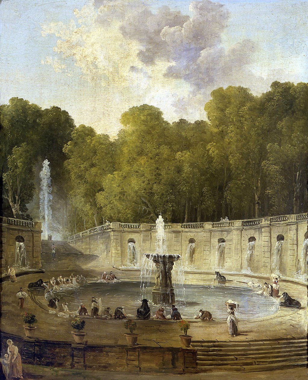 Lavandaie in un parco da Hubert Robert