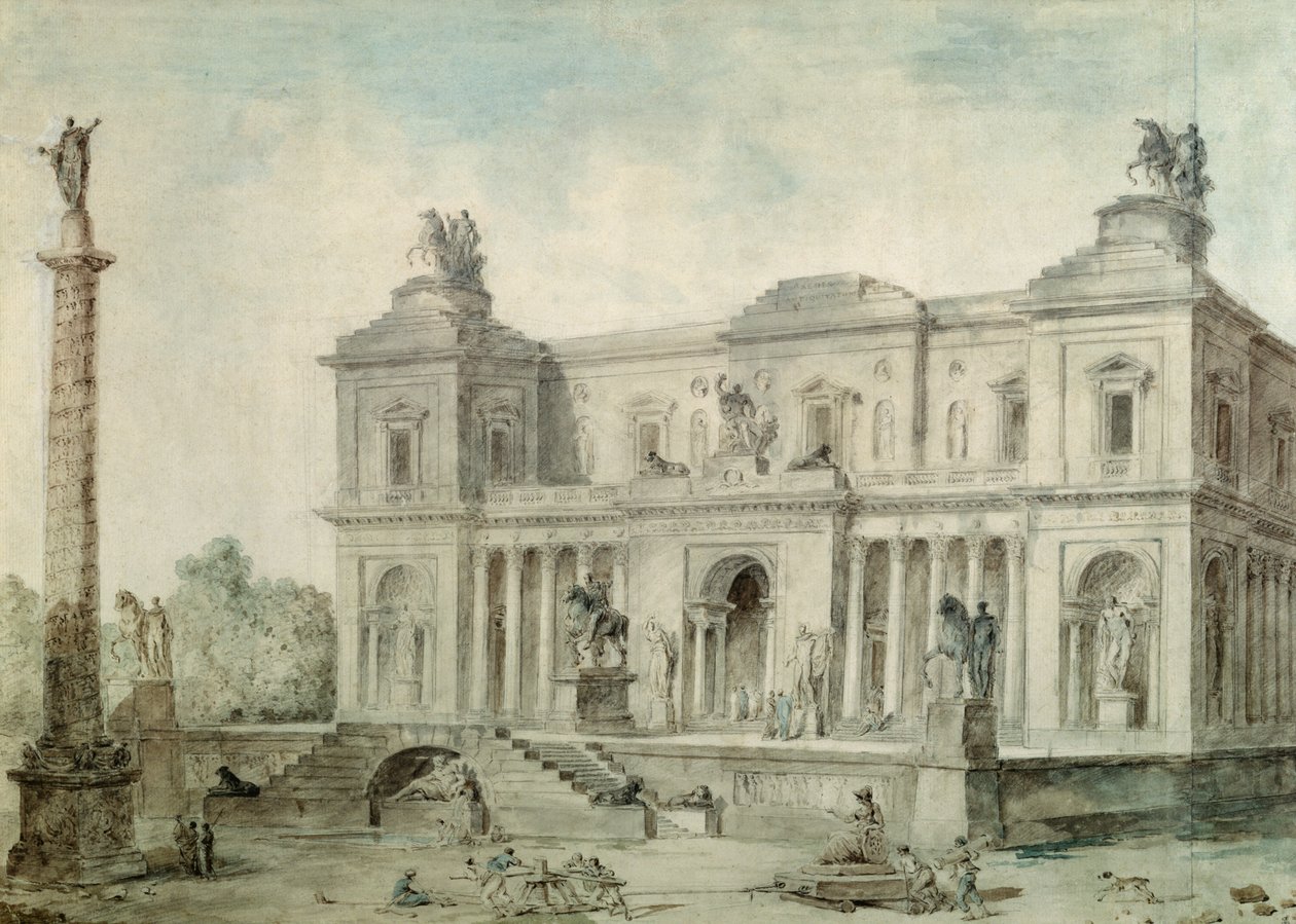 Le Musée des Antiques, c.1800 da Hubert Robert