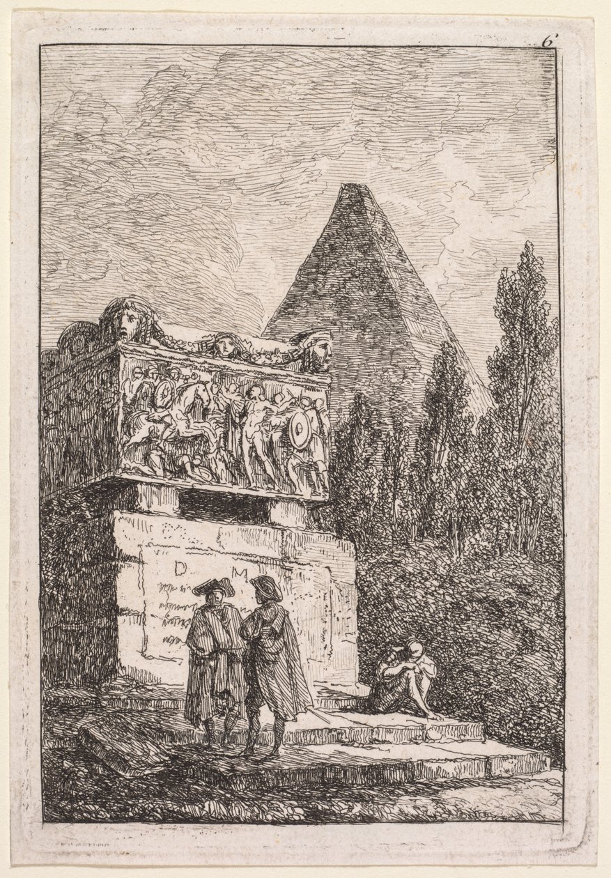 Les Soirées de Rome: Le Sarcophage, 1763-1764 da Hubert Robert