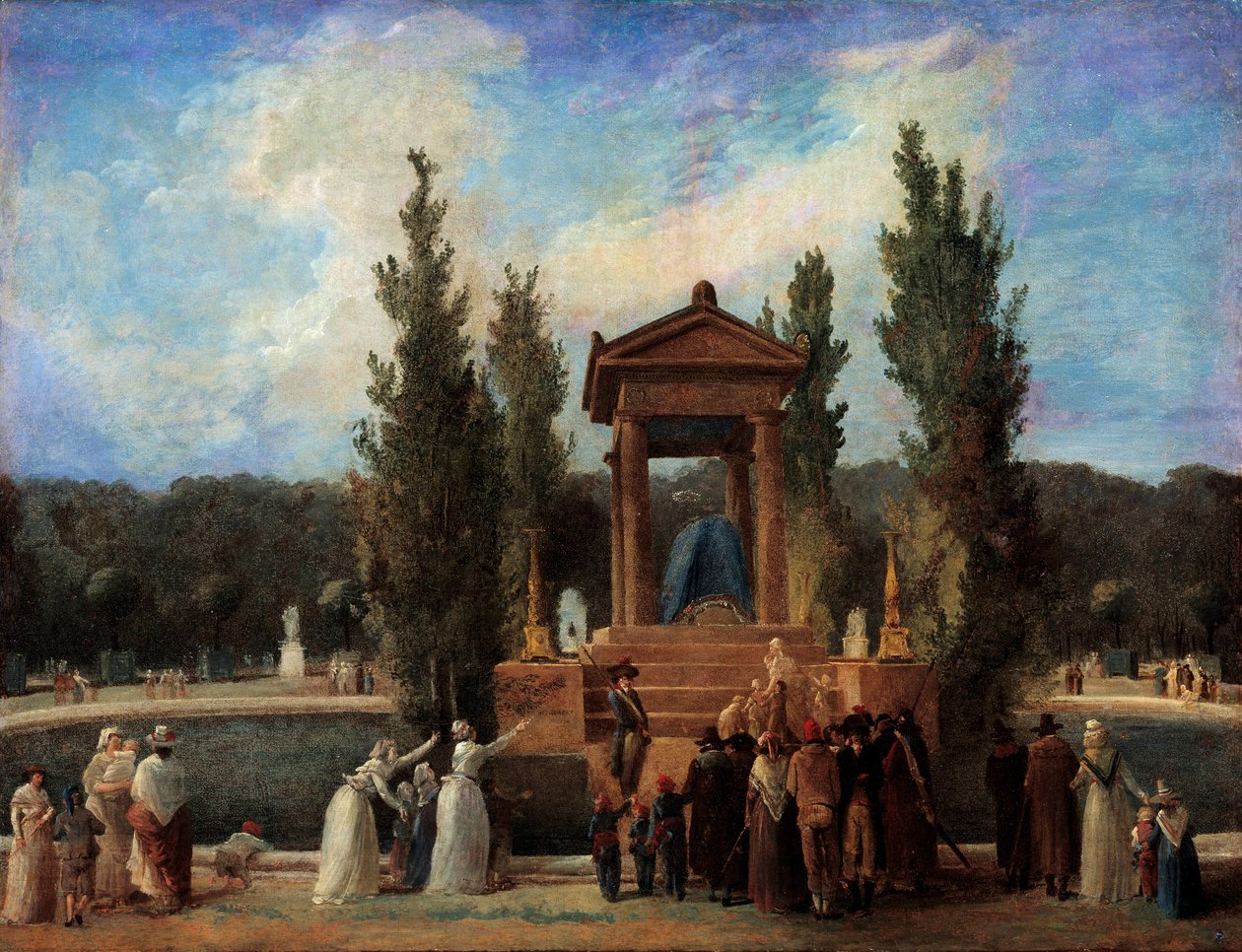 Monumento elevato alle Tuileries in onore di Jean Jacques Rousseau da Hubert Robert