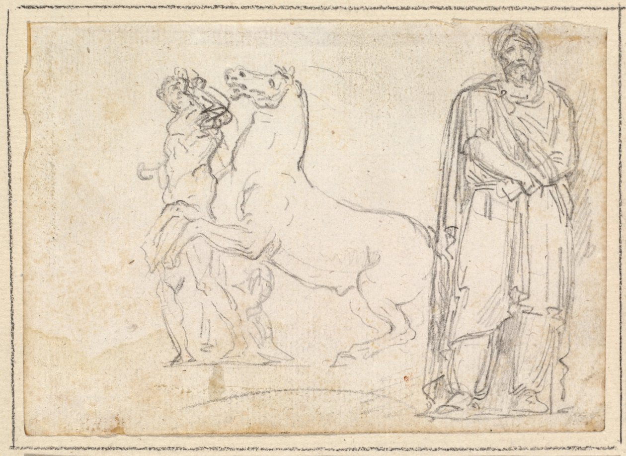 Uno dei "Dioscuri" e un prigioniero barbaro da Hubert Robert