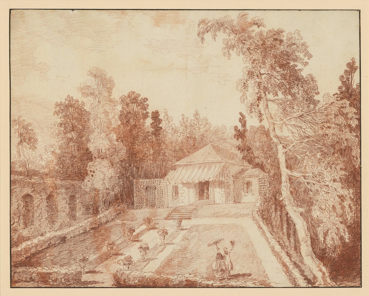 Padiglione in un parco da Hubert Robert