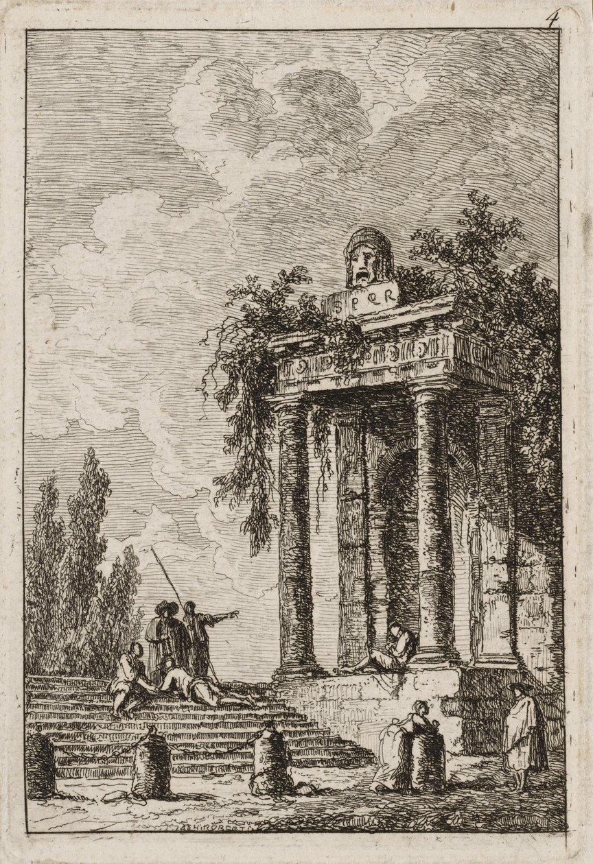 Tavola Quattro da Sere a Roma, 1763-64 da Hubert Robert