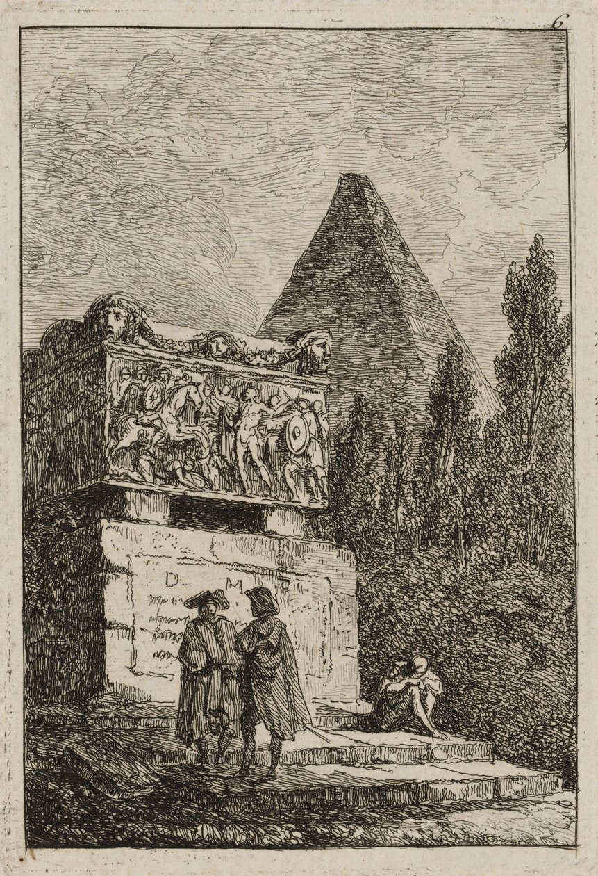 Tavola Sei da Sere a Roma, 1763-64 da Hubert Robert