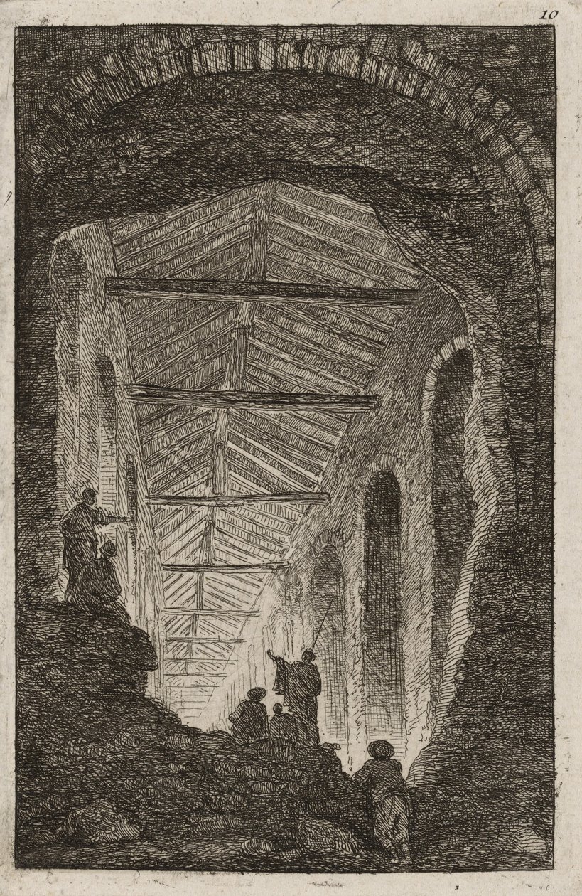 Tavola dieci da Sere a Roma, 1763-64 da Hubert Robert