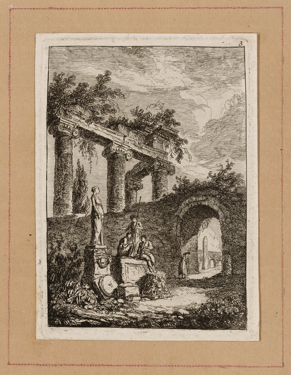 Tavola Tre da Sere a Roma da Hubert Robert