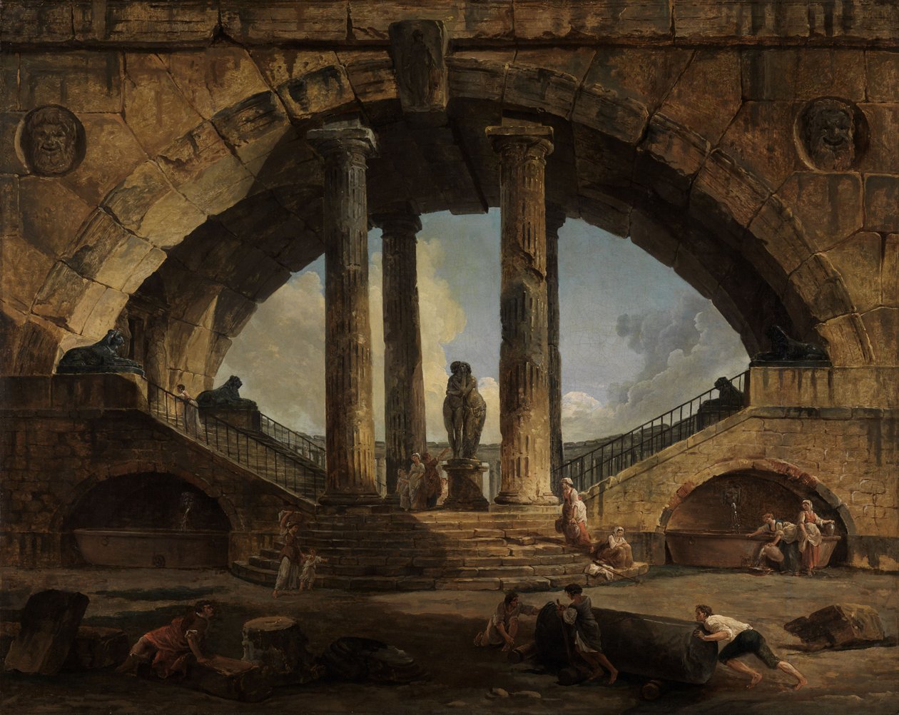 Veduta fantastica romana da Hubert Robert