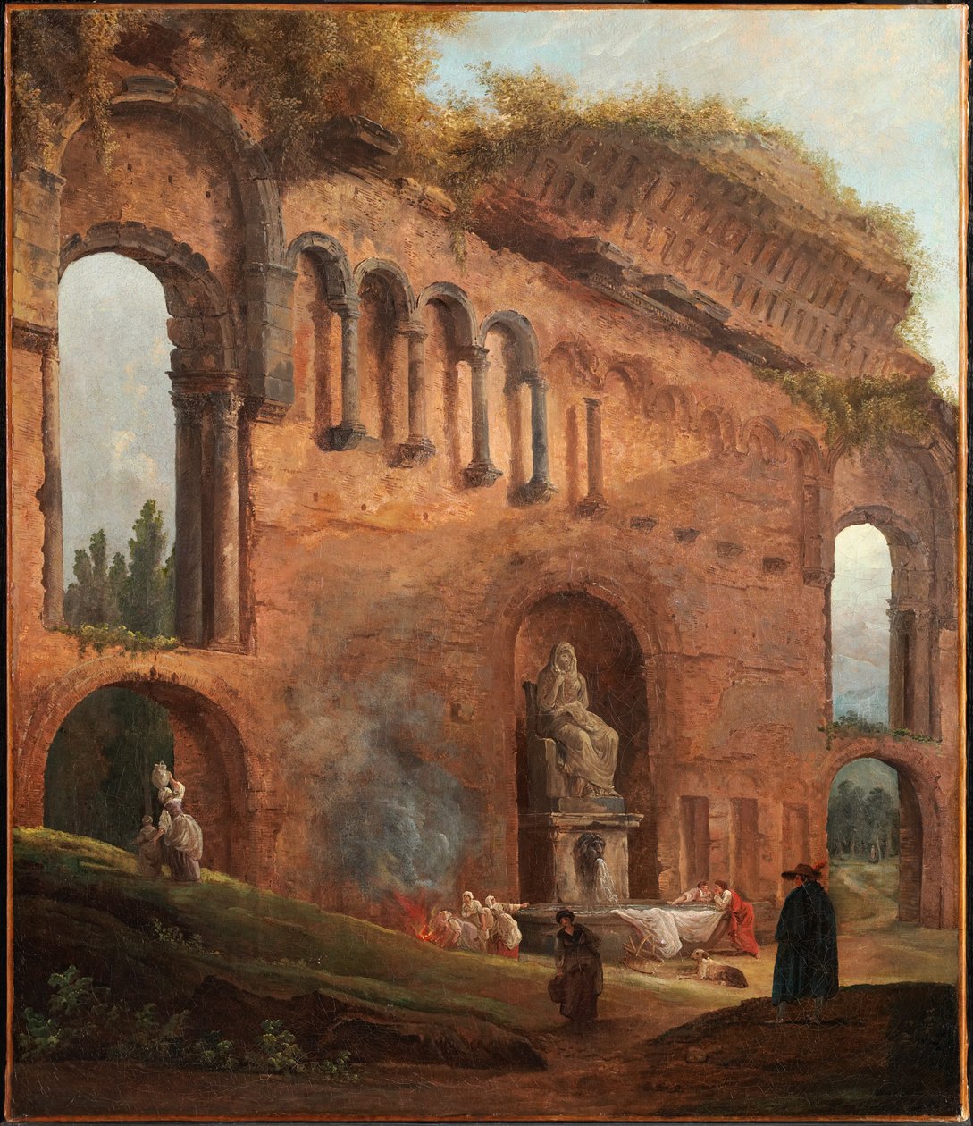 Rovine romane con lavandaie da Hubert Robert