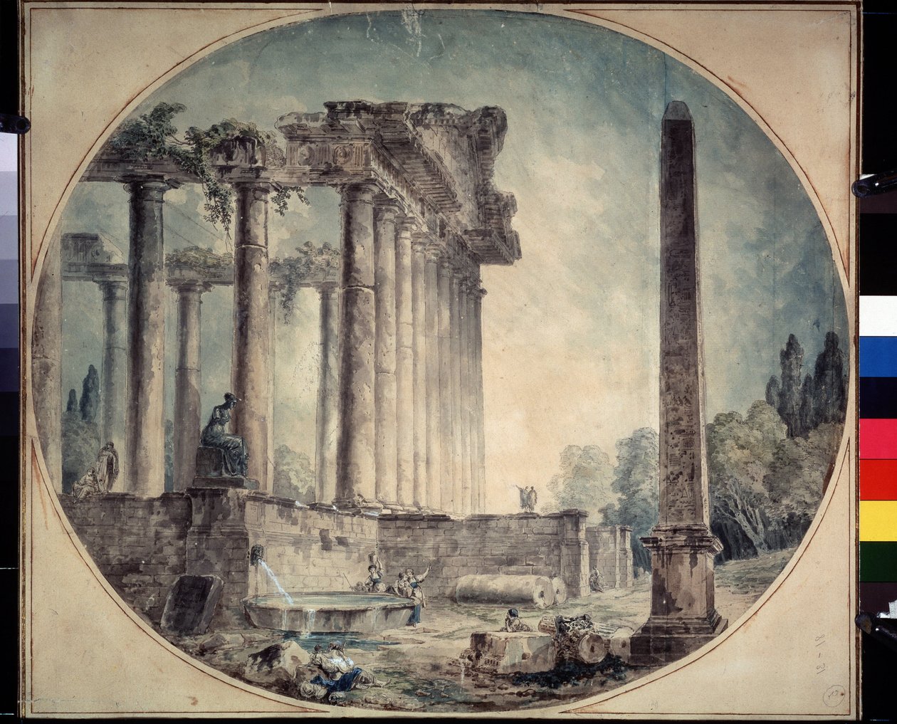 Rovine antiche e obelisco da Hubert Robert