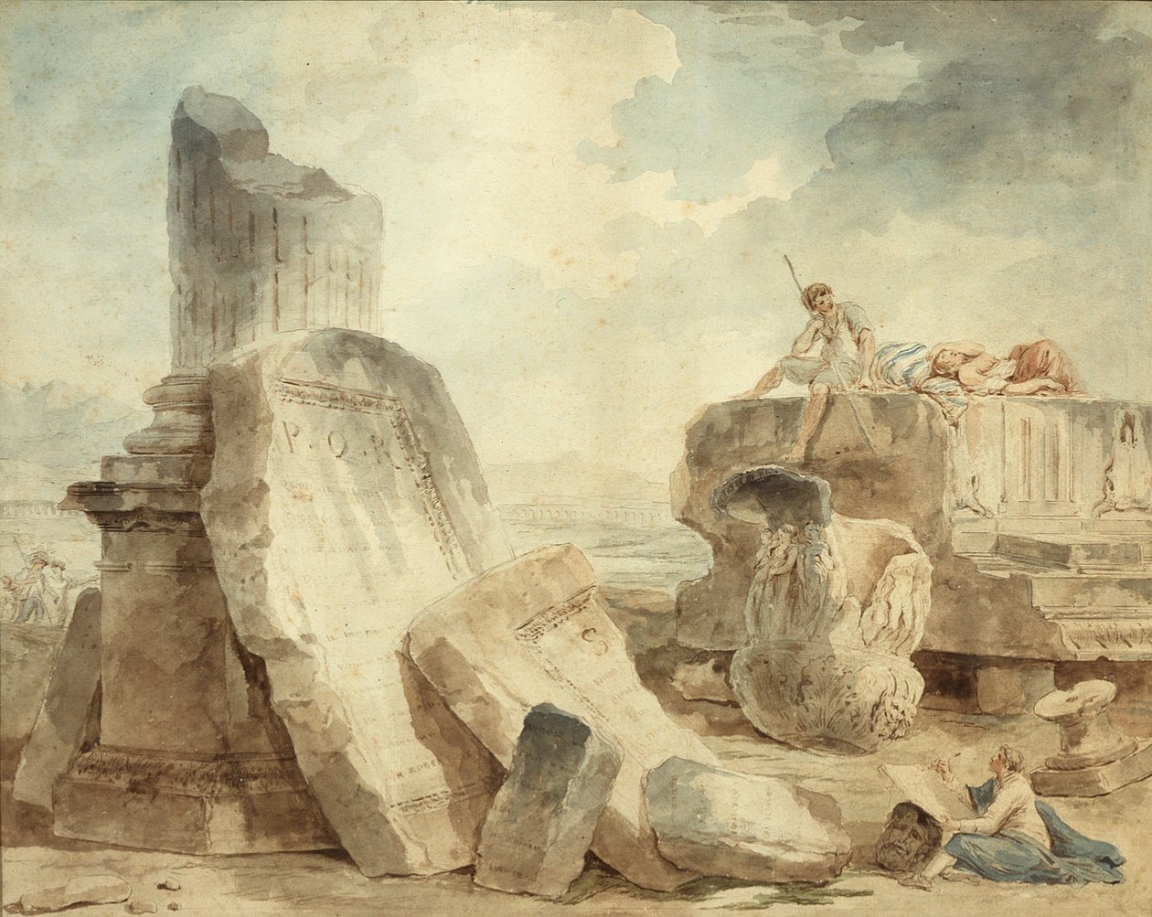 Rovine con figure da Hubert Robert