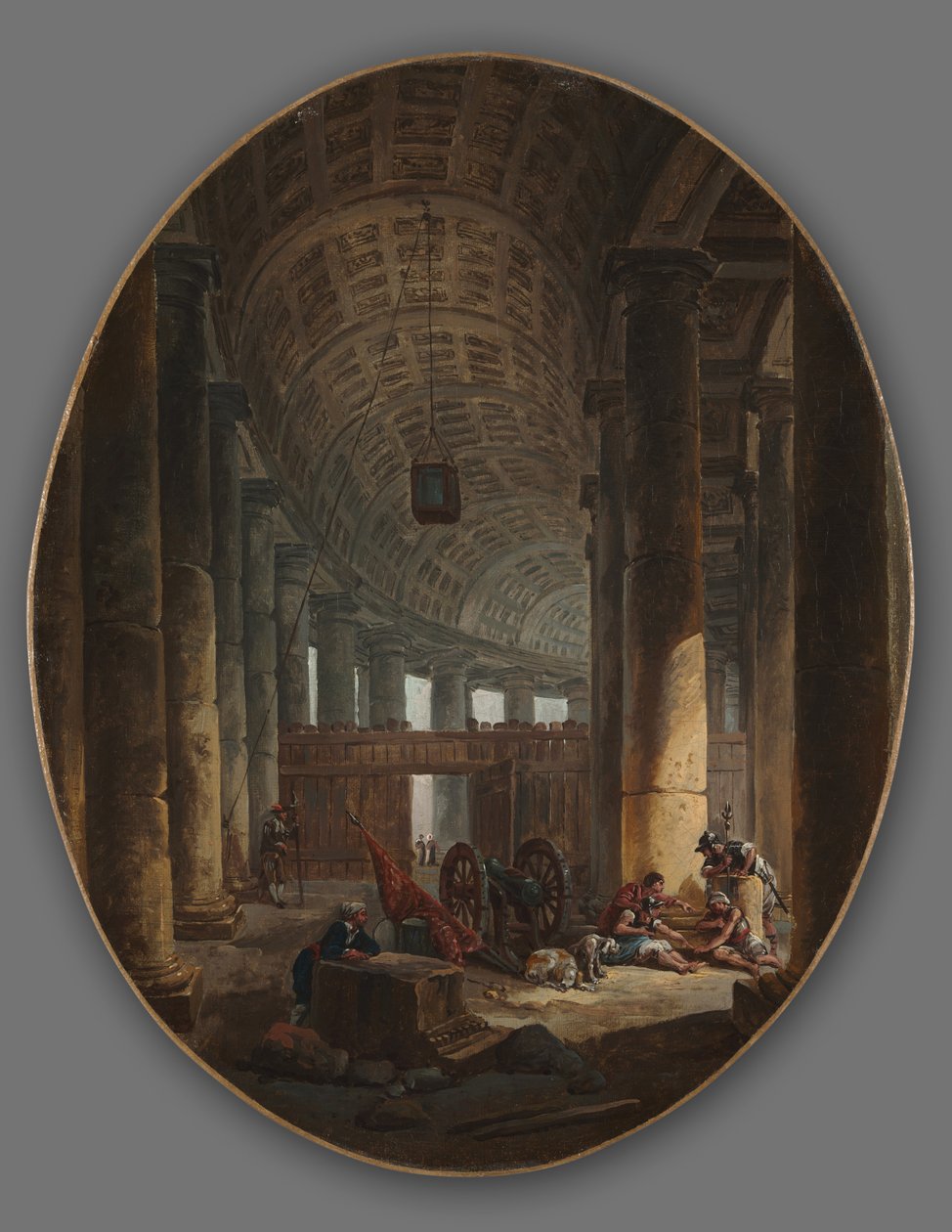 La Colonnata di San Pietro, Roma, durante il Conclave, c.1769 da Hubert Robert