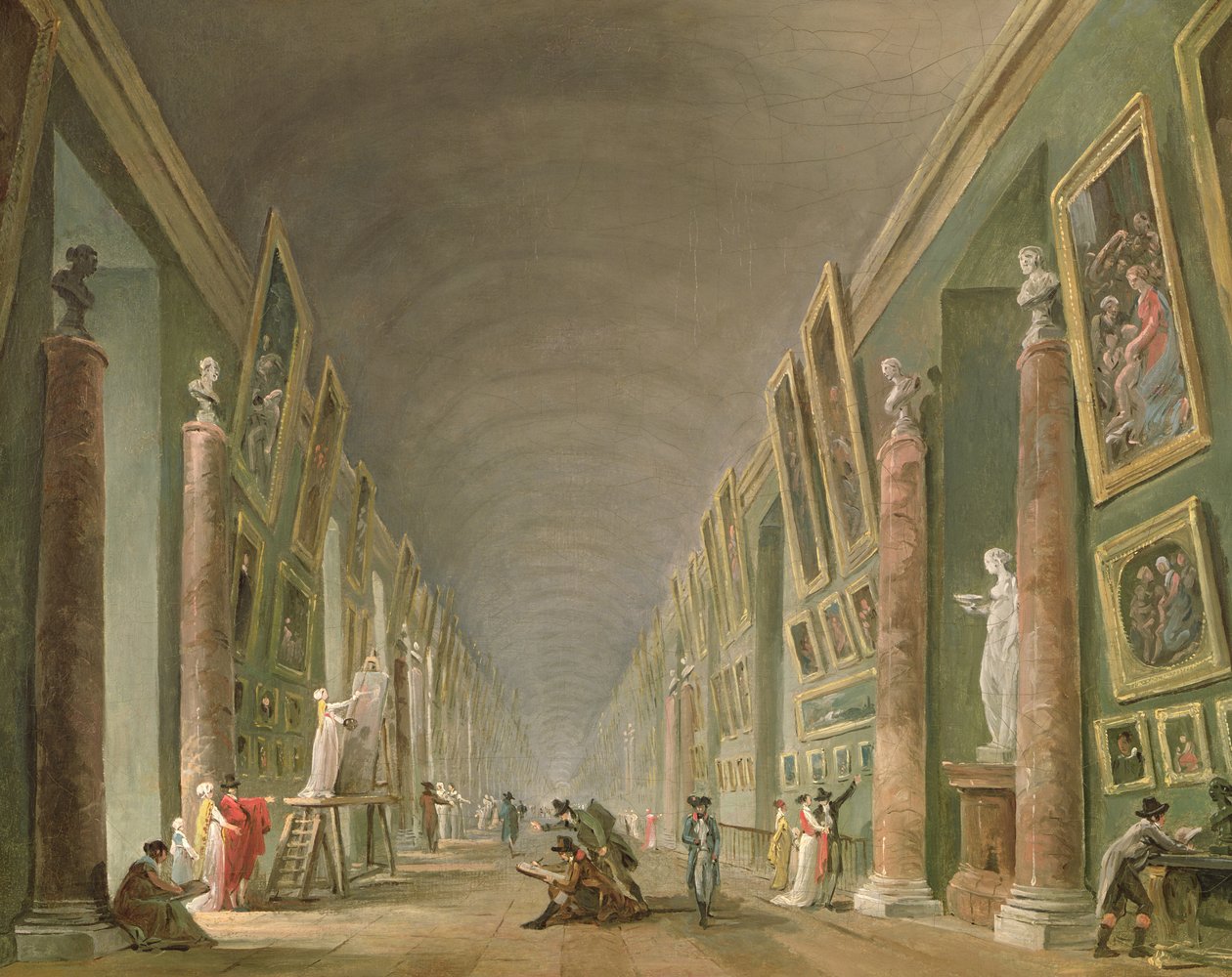 La Grande Galleria del Louvre tra il 1801 e il 1805 da Hubert Robert