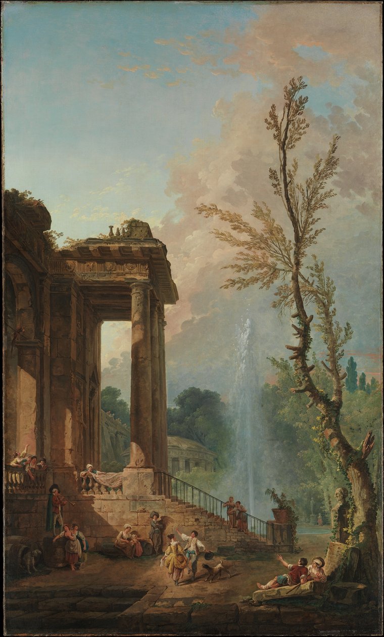 Il portico di una residenza di campagna da Hubert Robert