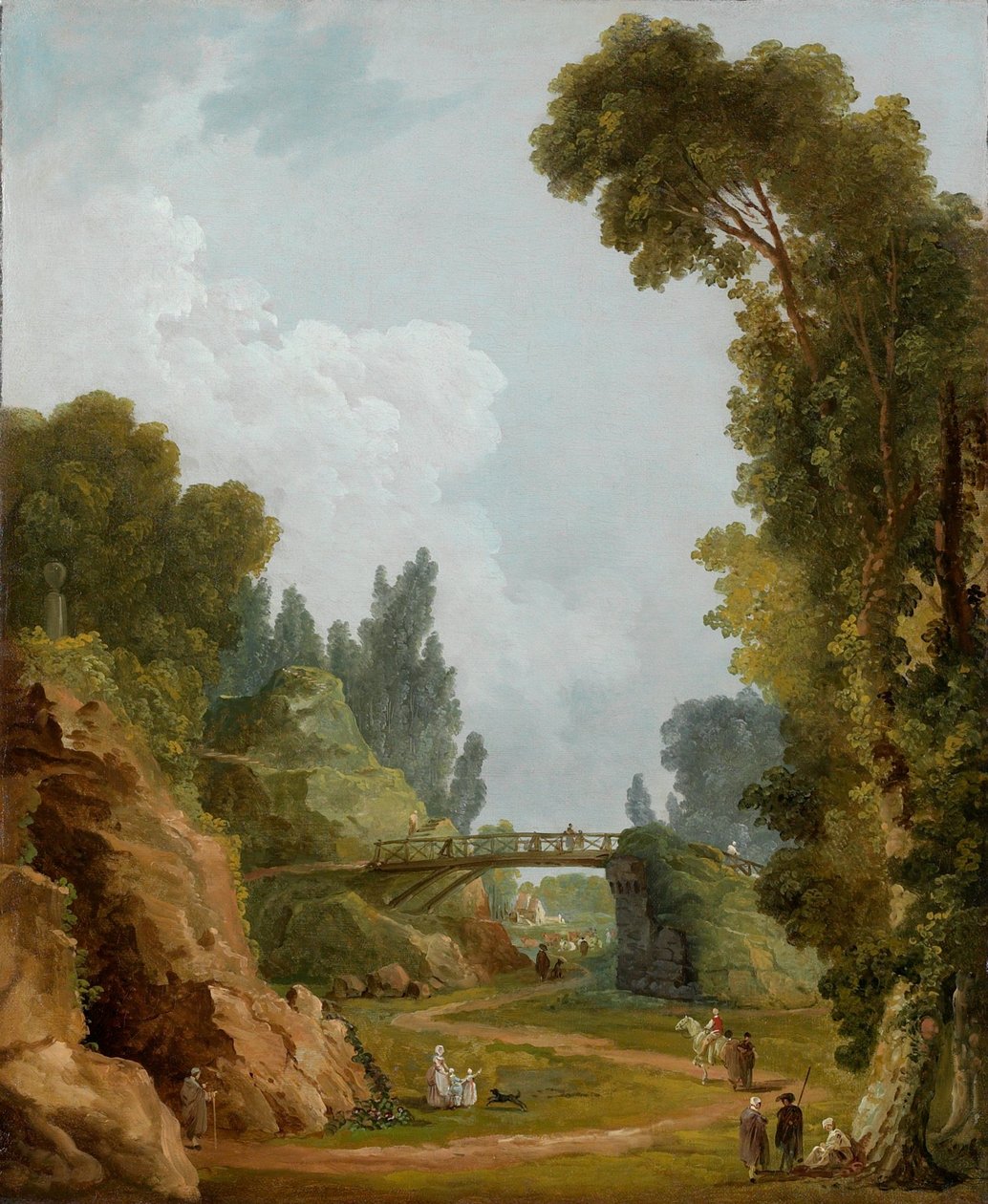 Il ponte rustico, Château de Méréville, Francia da Hubert Robert