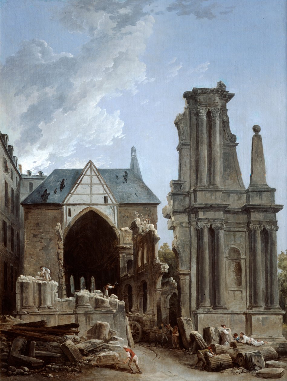 La demolizione della Chiesa dei Feuillants, 1805 da Hubert Robert