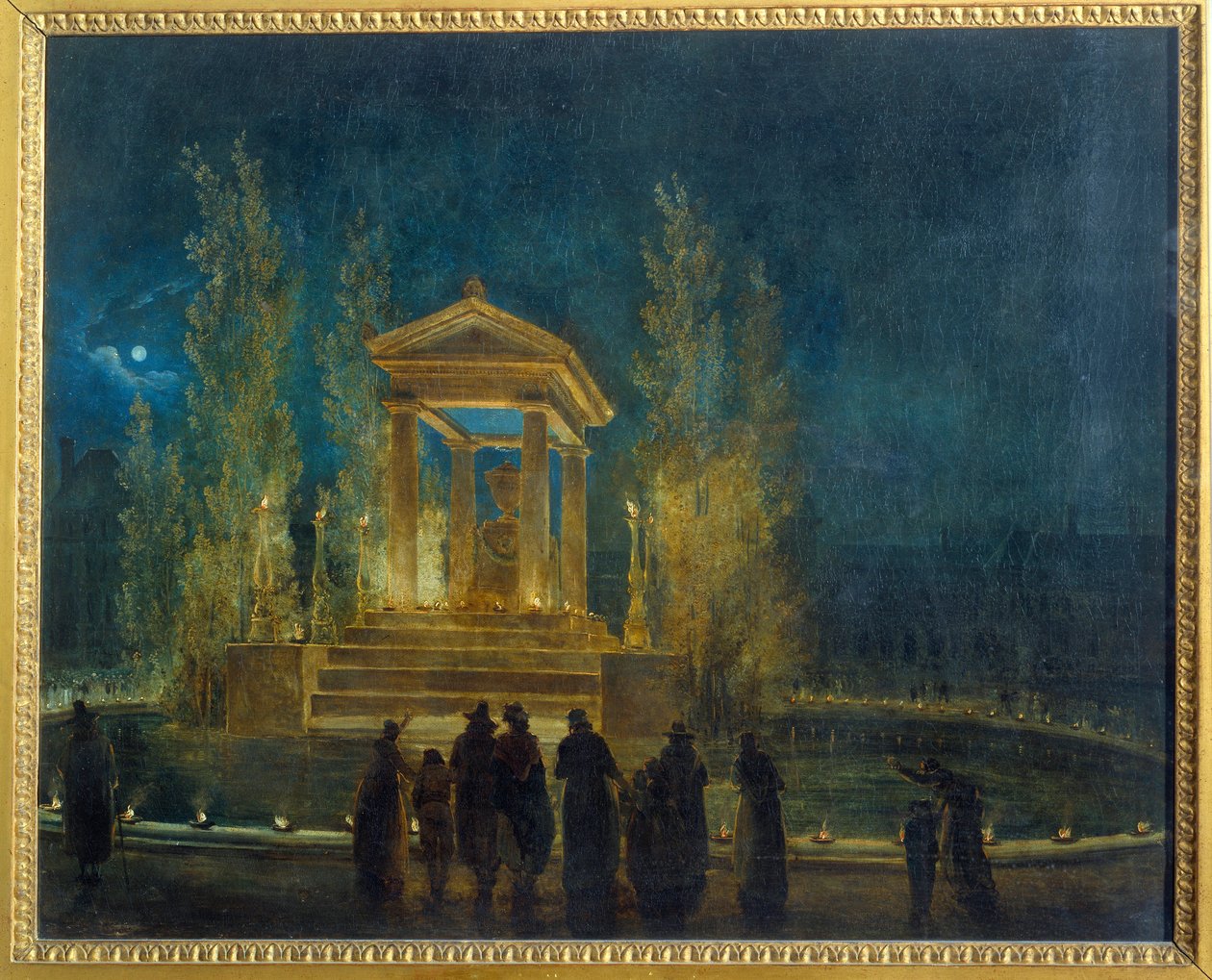 Il mausoleo temporaneo di Jean Jacques Rousseau sul bacino delle Tuileries prima della traslazione delle sue ceneri al Pantheon da Hubert Robert