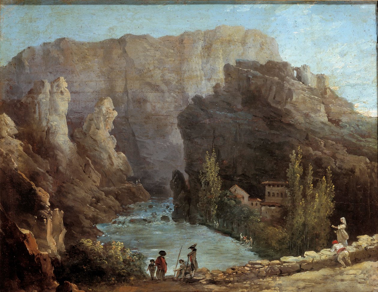 Veduta della fontana di Vaucluse da Hubert Robert