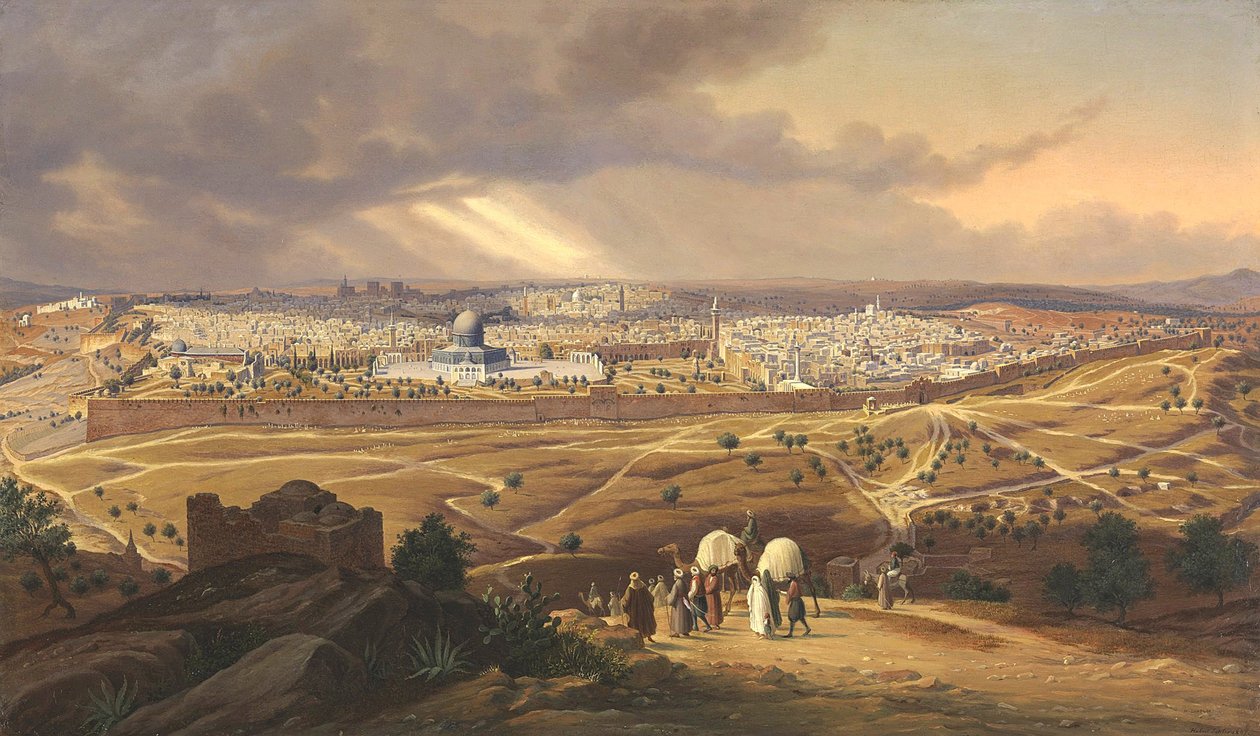 Veduta di Gerusalemme, 1847 da Hubert Sattler