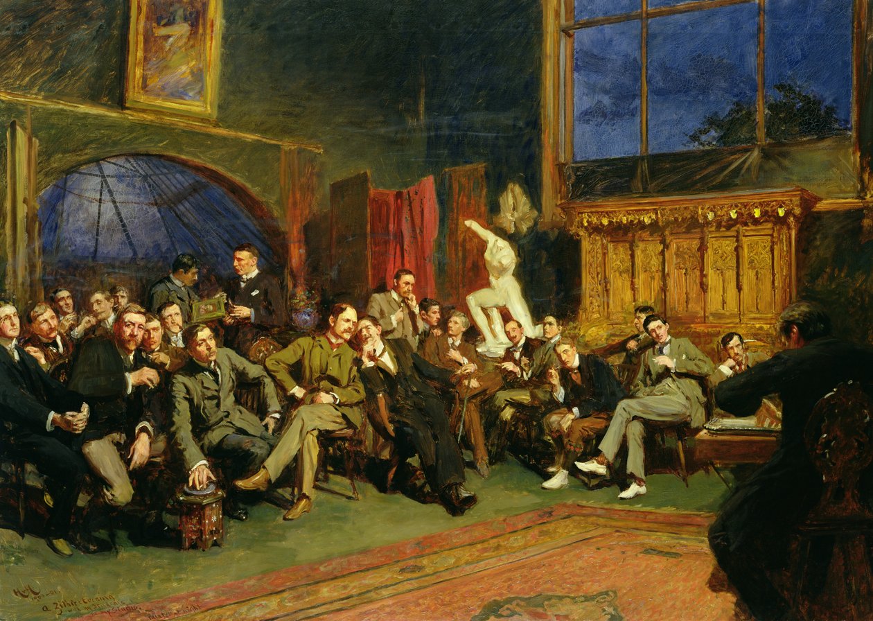 Sera nello studio con i miei studenti, 1886 da Hubert von Herkomer