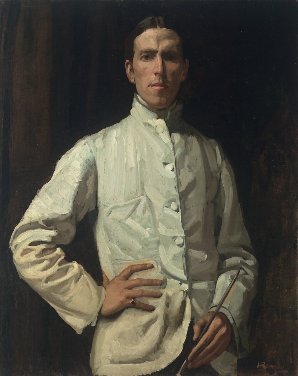 Autoritratto in giacca bianca da Hugh Ramsay