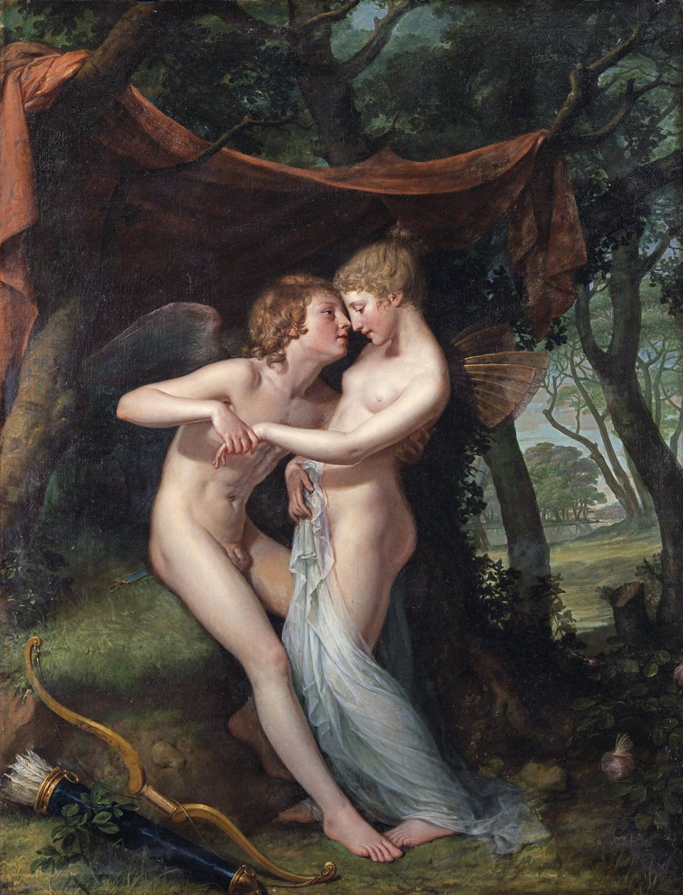 Italian: cupido e psiche nel rifugio nuziale Cupid and Psyche in the nuptial bower da Hugh Douglas Hamilton