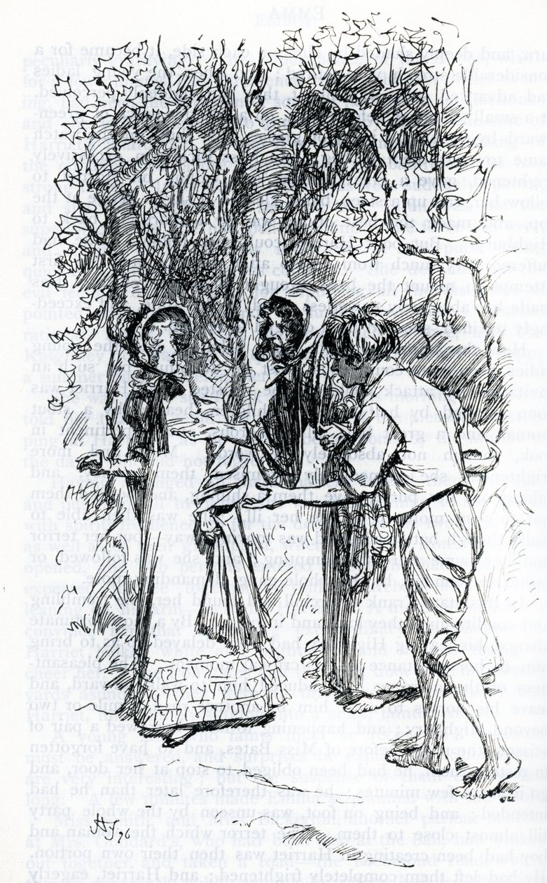 "Harriet, attaccata dai gitani" (illustrazione) da Hugh Thomson