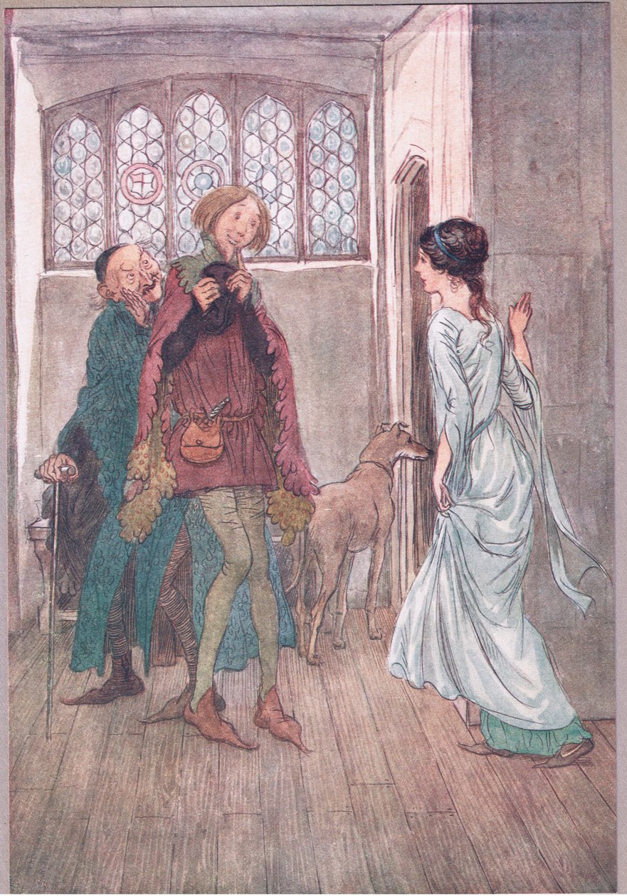 Avevo un padre, signora Anne: mio zio può raccontarvi buoni scherzi su di lui, illustrazione da Le allegre comari di Windsor, 1910 da Hugh Thomson
