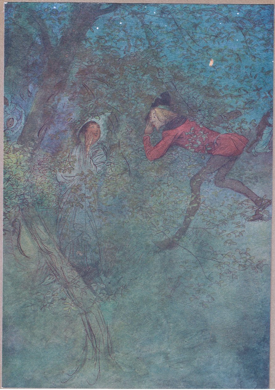 Sono andato da lei e ho gridato Mamma e lei ha gridato Budget, illustrazione da Le allegre comari di Windsor, 1910 da Hugh Thomson