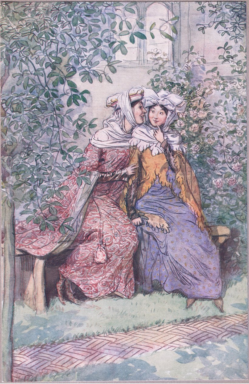 Consultiamoci insieme contro questo cavaliere grasso (illustrazione da Le allegre comari di Windsor, 1910) da Hugh Thomson