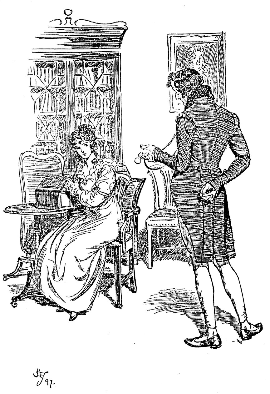 Scena da Persuasione di Jane Austen, 1897 da Hugh Thomson