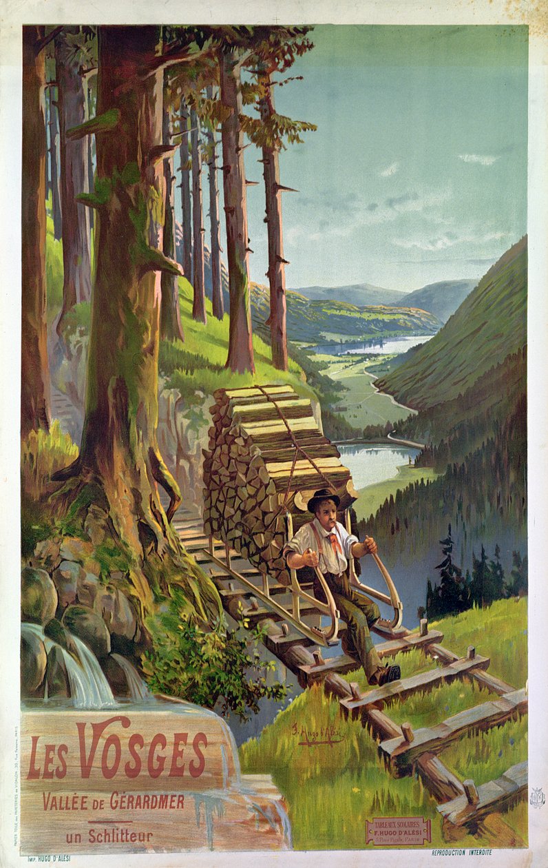 Poster pubblicitario Les Vosges, 1900 da Hugo d