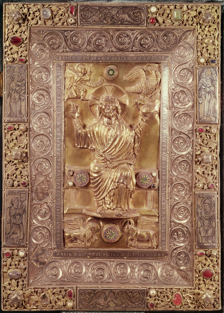 Cristo in maestà tra i simboli degli Evangelisti, c.1228 da Hugo d Oignies