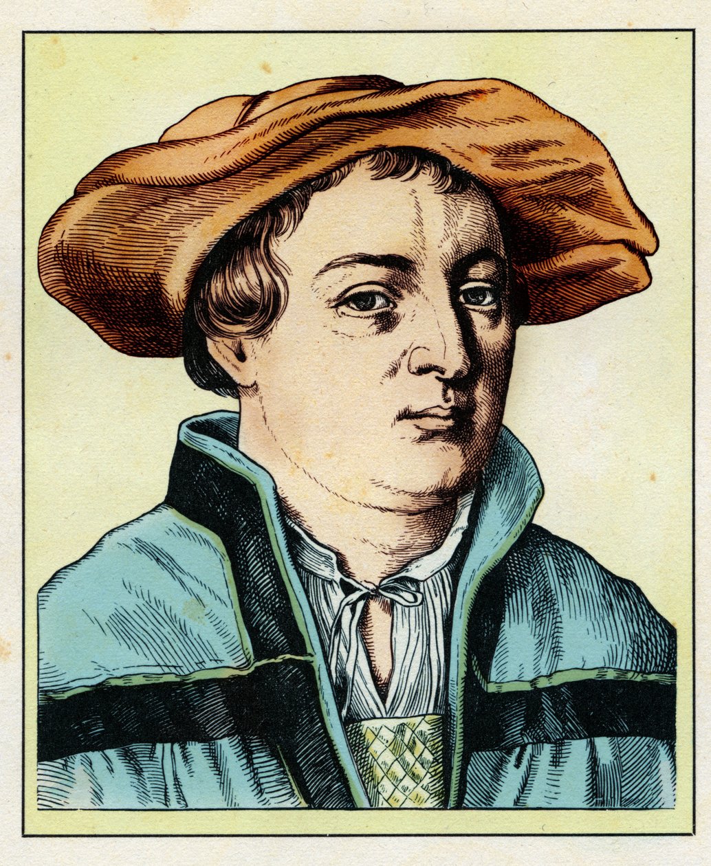 Hans Holbein le Jeune - Hans HOLBEIN il Giovane (1497 o 1498-1543) 1854 (incisione) da Hugo Bürkner