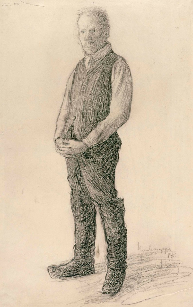 Un contadino in piedi da Hugo Simberg