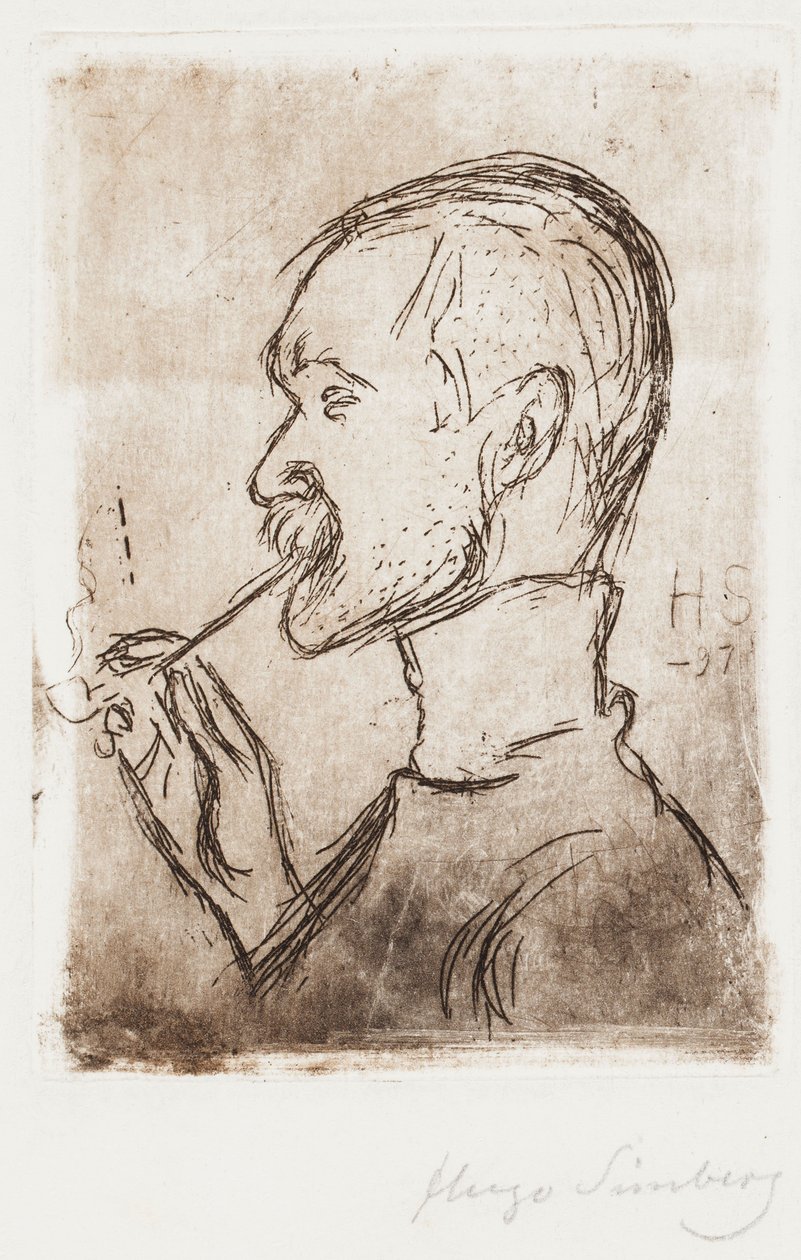 Gallen-Kallela con la sua pipa da Hugo Simberg