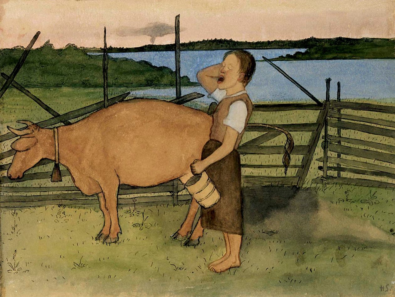 Mungitura mattutina da Hugo Simberg